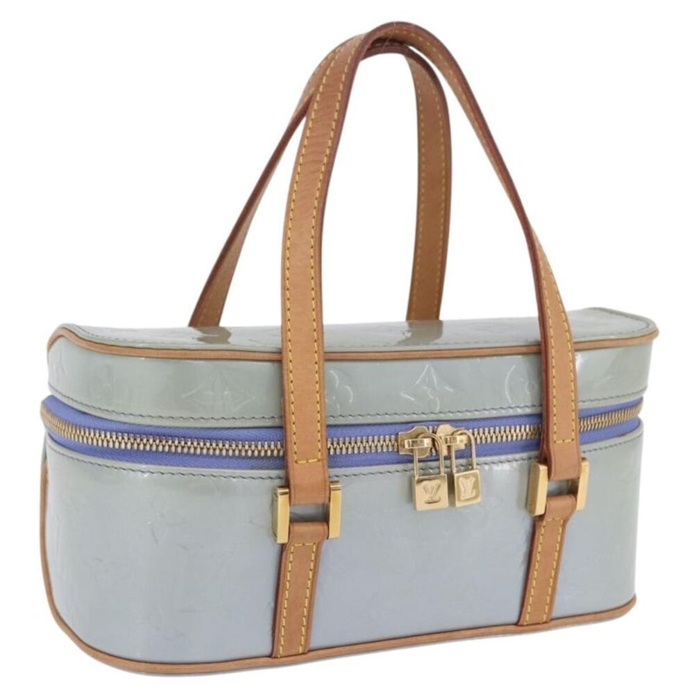Louis Vuitton Sullivan Horizontal Monogram Vernis Blue Patent_Leather Handbag
